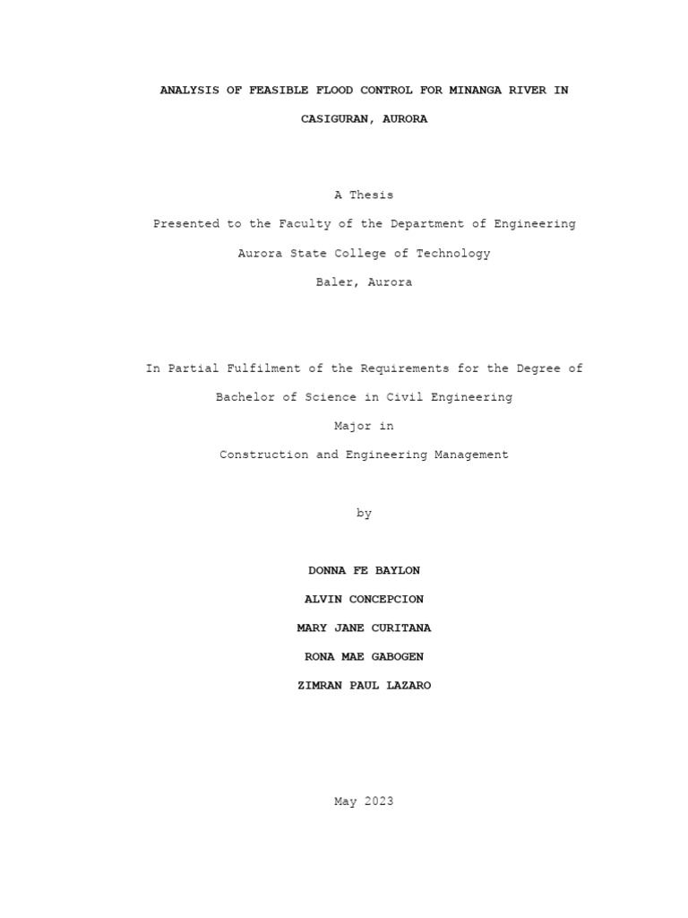 Flood Control for Minanga River | PDF | Flood | Levee