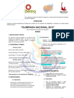 Convocatoria Estatal 2012 Olimpiada Nacional