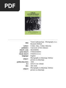 John, Jr. Collier, Malcolm Collier - Visual Anthropology - Photography As A Research Method