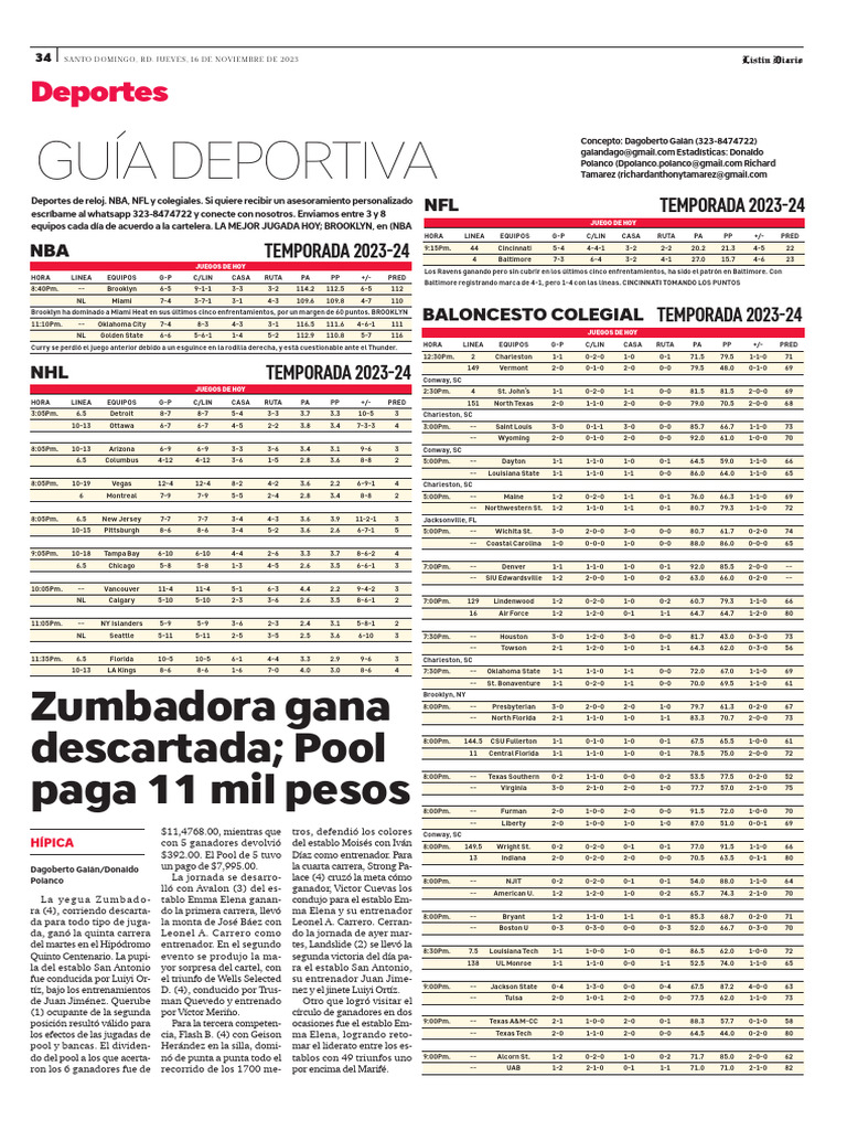 Gu A Deportiva 16 11 2023 Descargar Gratis Pdf Equipos De