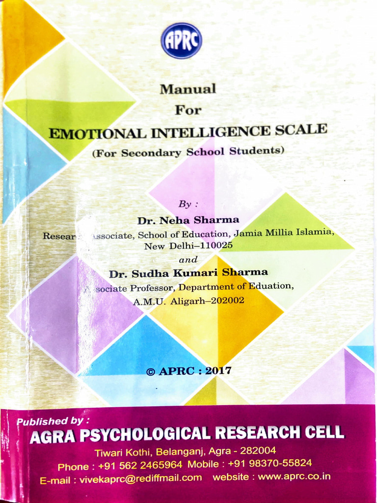 Manual Otional Jjgence Scale: (For Secondary School Students) | PDF ...