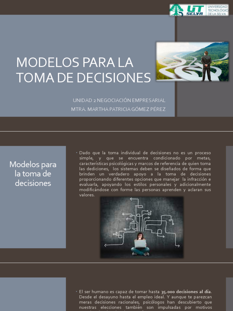 Modelos para La Toma Dedecisiones | PDF | Toma de decisiones | Racionalidad