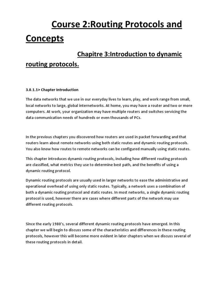 Course 2:routing Protocols and Concepts | PDF | Routing | Router ...