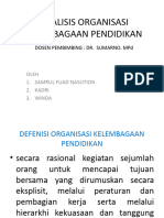 Analisis Organisasi Kelembagaan Pendidikan