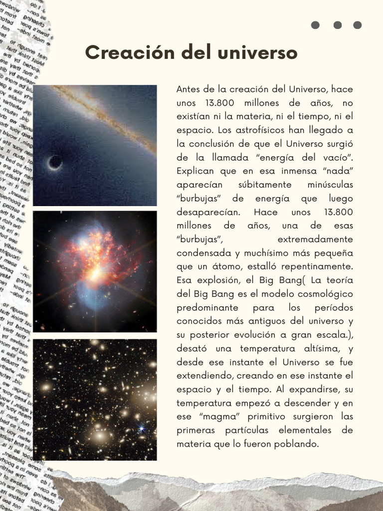 Origen y evolución del universo | PDF | Universo | Big Bang