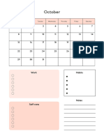 White and Pink Simple Floral Monthly Calendar 2023 Planner