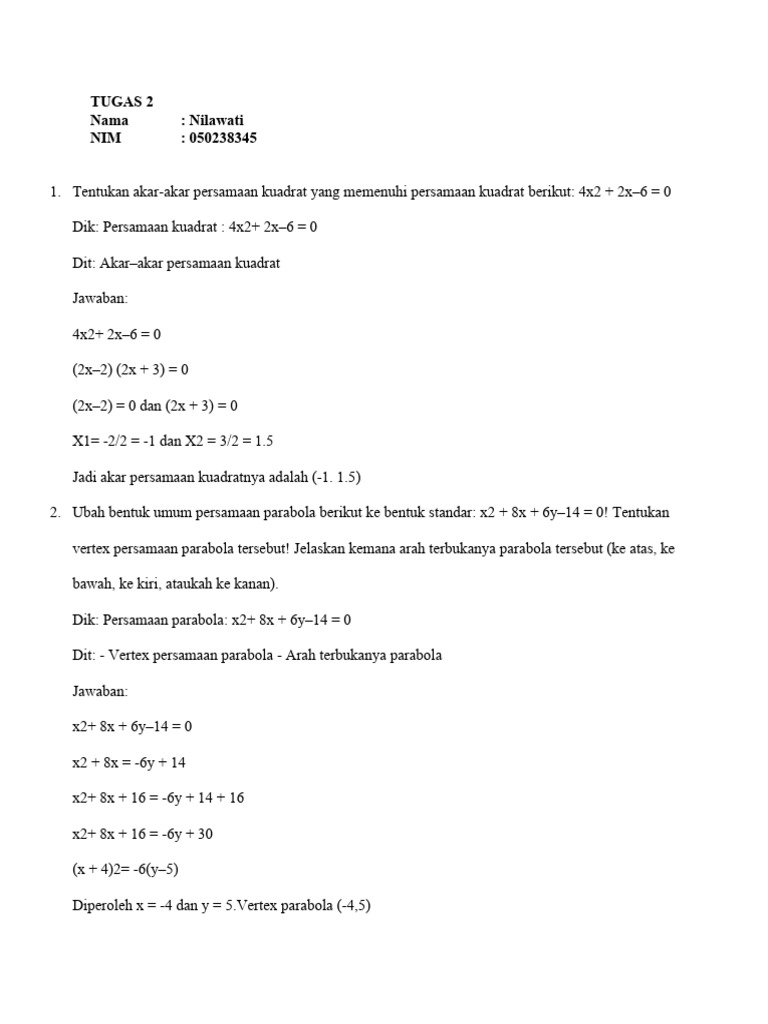 TUGAS 2 Matematika | PDF