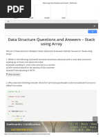 Stack Using Array Questions and Answers