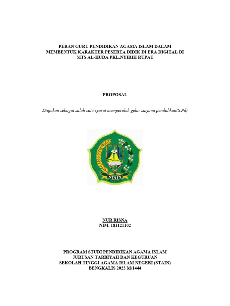 Peran Guru PAI dalam Pembentukan Karakter | PDF