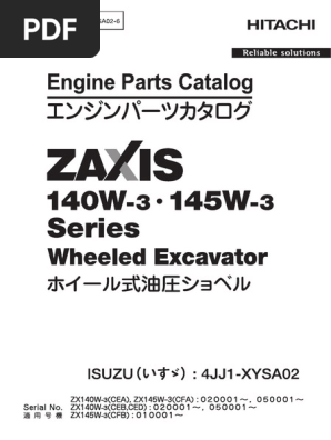 ZX140W-3 Isuzu 4JJ1 Engine Parts Catalog | PDF