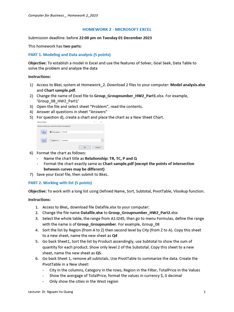 Excel Homework 2 Instructions | PDF | Microsoft Excel | Cybernetics