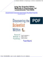Discovering The Scientist Within Research Methods in Psychology 1st Edition Lewandowski Test Bank