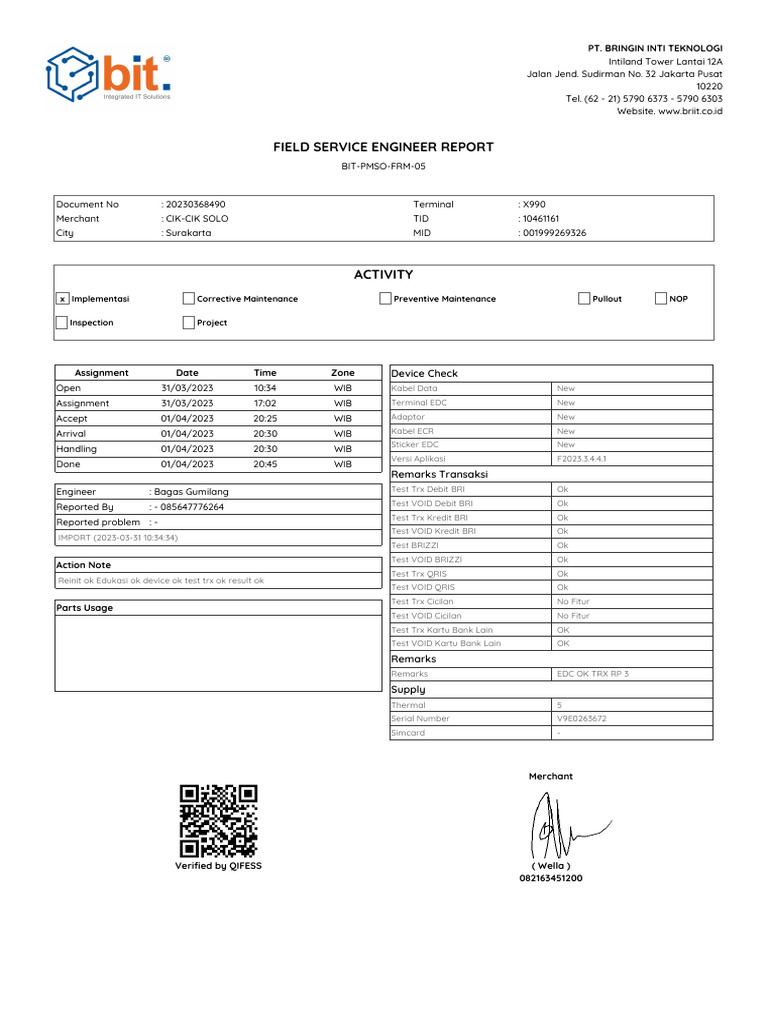 Field Service Report: EDC Maintenance | PDF