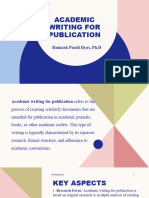 Academic Writing For Publication