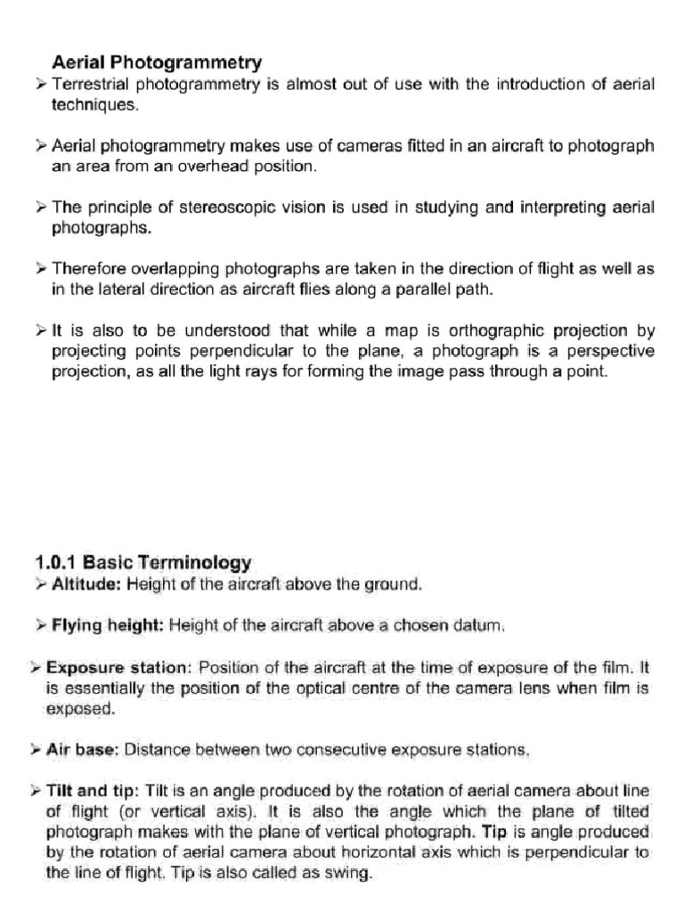 Photogrammetery extra notes with numerical assignments pdf