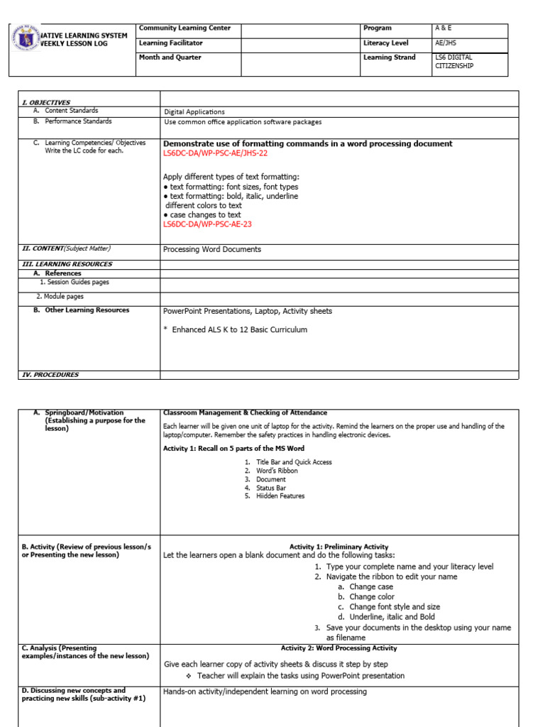 Lesson plan download free pdf learning microsoft power point