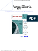 Project Management A Managerial Approach 9th Edition Meredith Test Bank