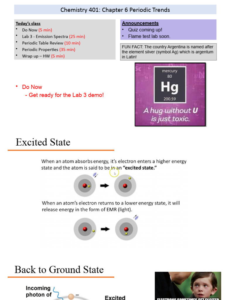 21 Chem 401 Chapter 6 Periodic Trends + Emission Spectra Lab PDF