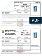 Masters AdmitCard 2020 2021 MSG 3016196