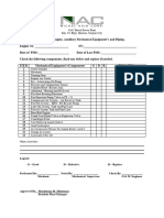 Hyundai Engine Monthly PMS Checklist