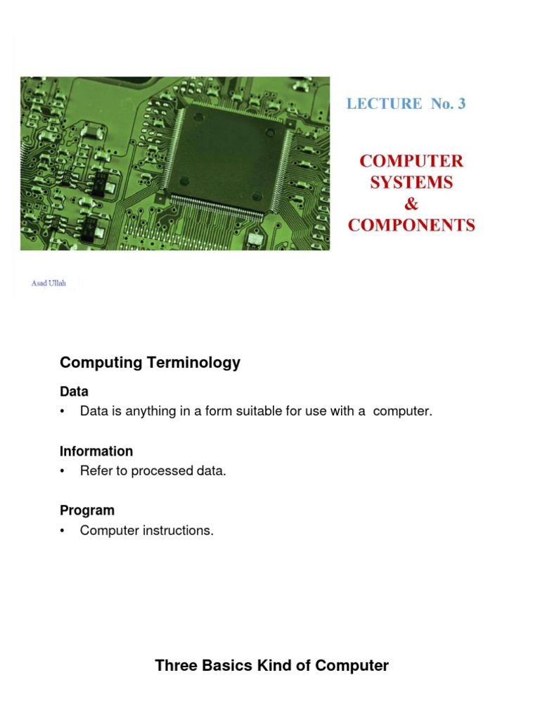 Lecture 03 | PDF | Central Processing Unit | Computer Data Storage