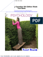 Psychology Canadian 5th Edition Wade Test Bank