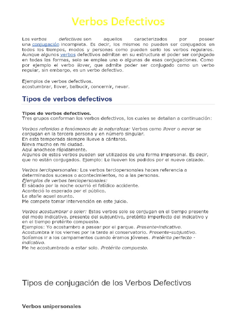 Verbo Defecto ##### | PDF