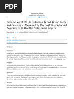 Extreme Vocal Distortion, Growl, Grunt, Rattle, and Creaking As Measured by Electroglottography and Acoustics in 32 Healthy Professional Singers - ScienceDirect