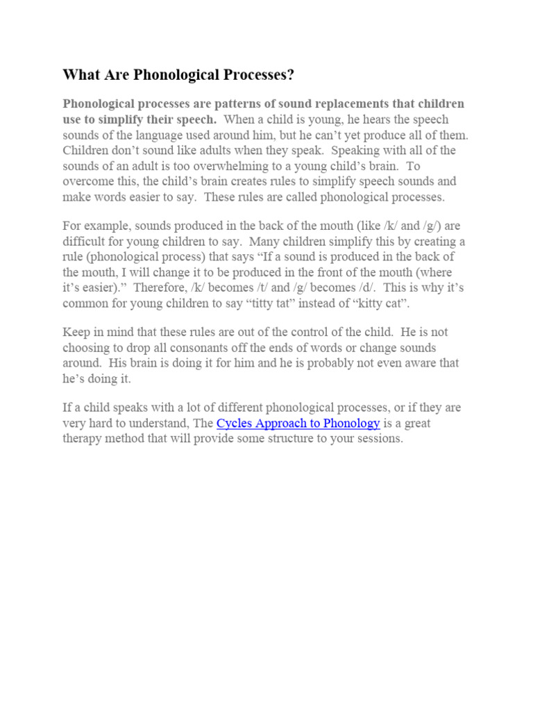 Understanding Phonological Processes | PDF | Consonant | Human ...