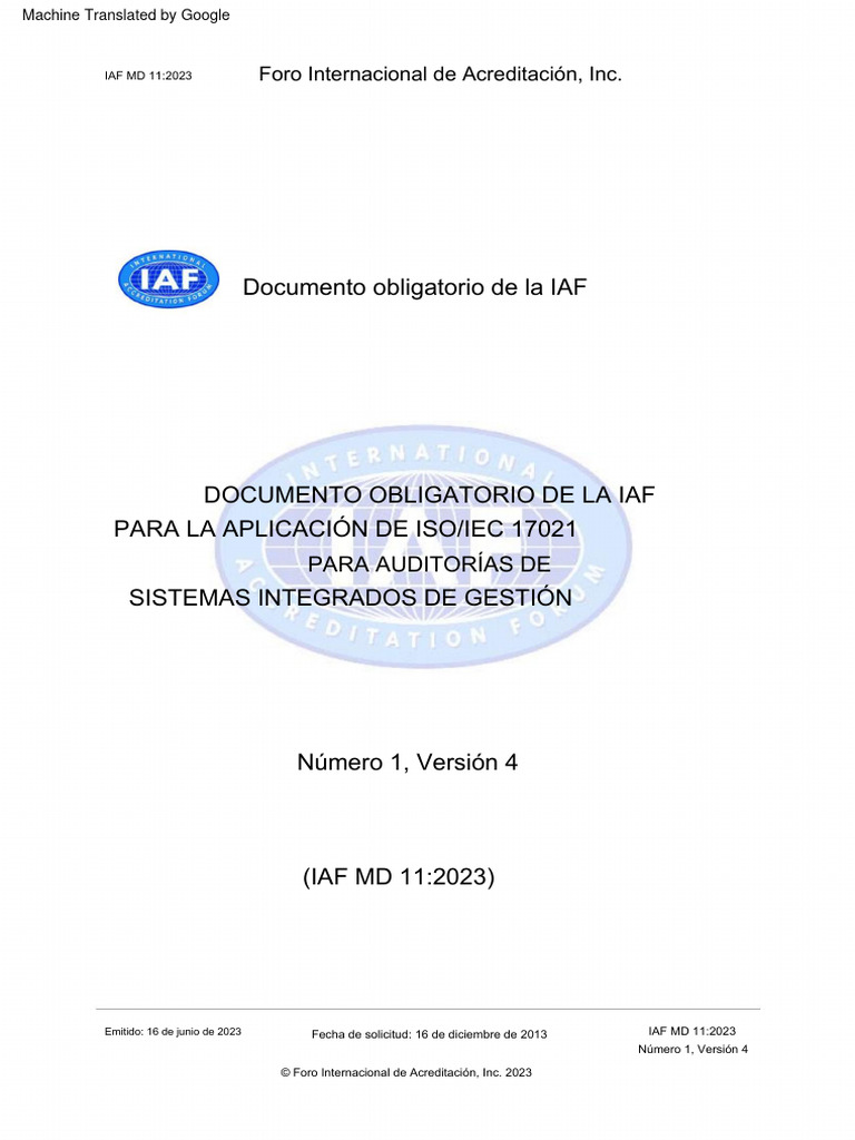 MD - 11 - MD - On - The - Application - of - ISO - 17021 - To - Audits ...