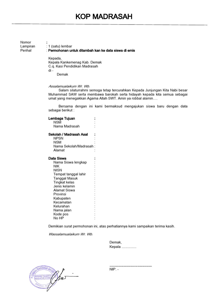 Blanko permohonan tambah data emis pdf