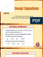 Lesson 1.5 Rational Equations