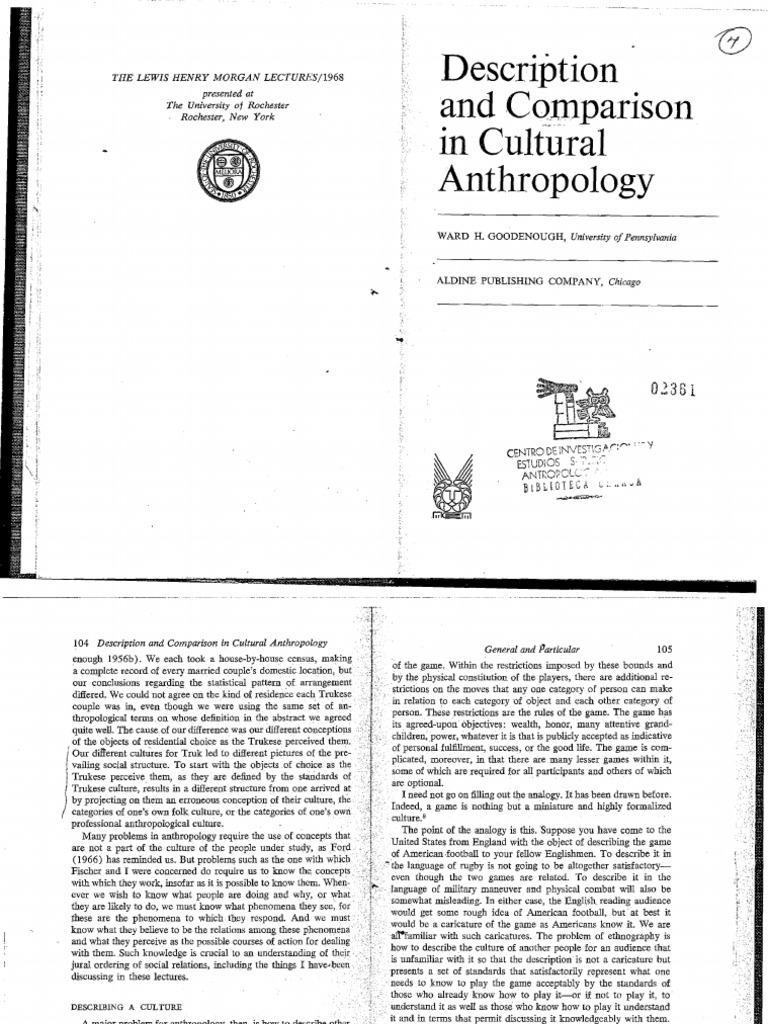 4 - Goodenough Ward. Describing A Culture | PDF
