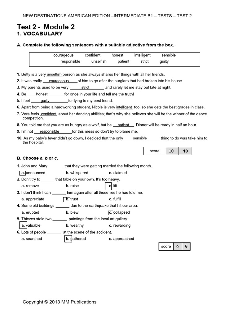 Trang - NDB1 - Module Test 2 | PDF | Comic Book | Superheroes