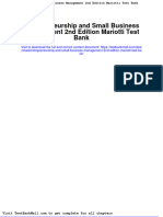 Entrepreneurship and Small Business Management 2nd Edition Mariotti Test Bank