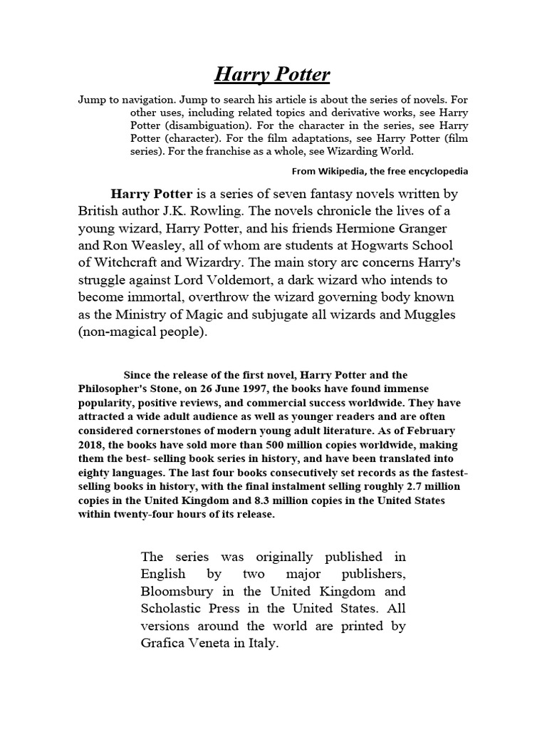 What Is The First Harry Potter Book