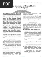 Channel Estimation of ZF and MMSE in MIMO System