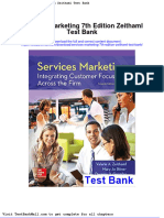 Services Marketing 7th Edition Zeithaml Test Bank