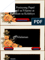 YUNIT-1 Ppt3 Mga Posisyong Papel Hinggil Sa Filipino at Panitikan Sa Kolehiyo