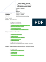 Calculus II Course Outline