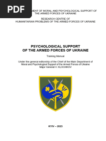 Psychological Support of The Armed Forces of Ukraine Training Manual (Edited by Major General Valdyslav Klochkov)