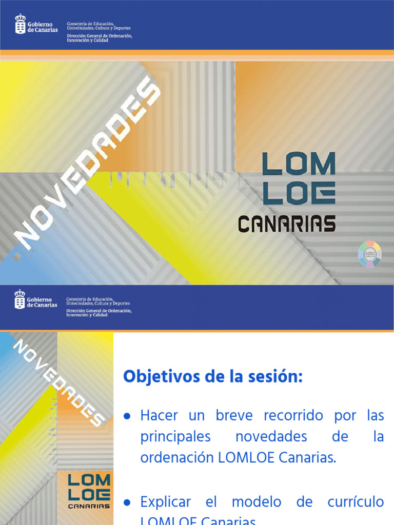LOMLOE EN CANARIAS Presentación Febrero 2023 | PDF | Plan de estudios ...
