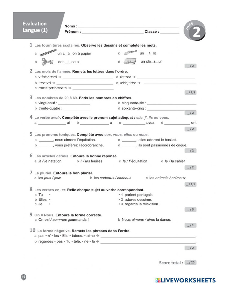 Transit 1 Evaluation Unité 2 | PDF