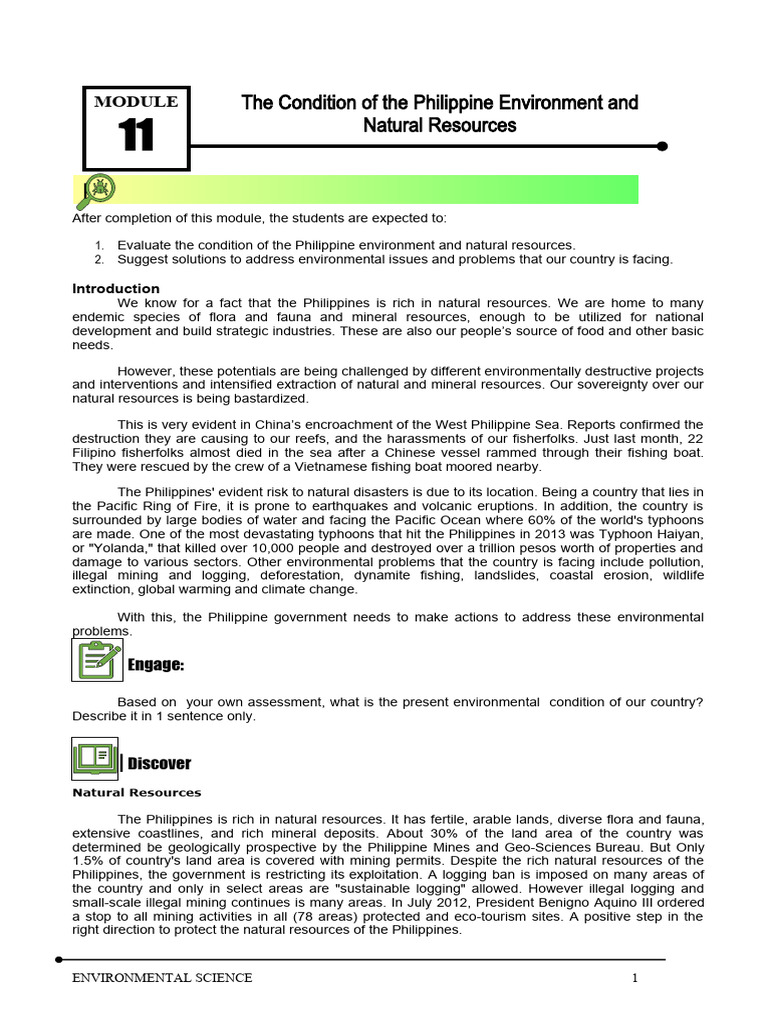 Philippine Environmental Condition Overview | PDF | United Nations ...