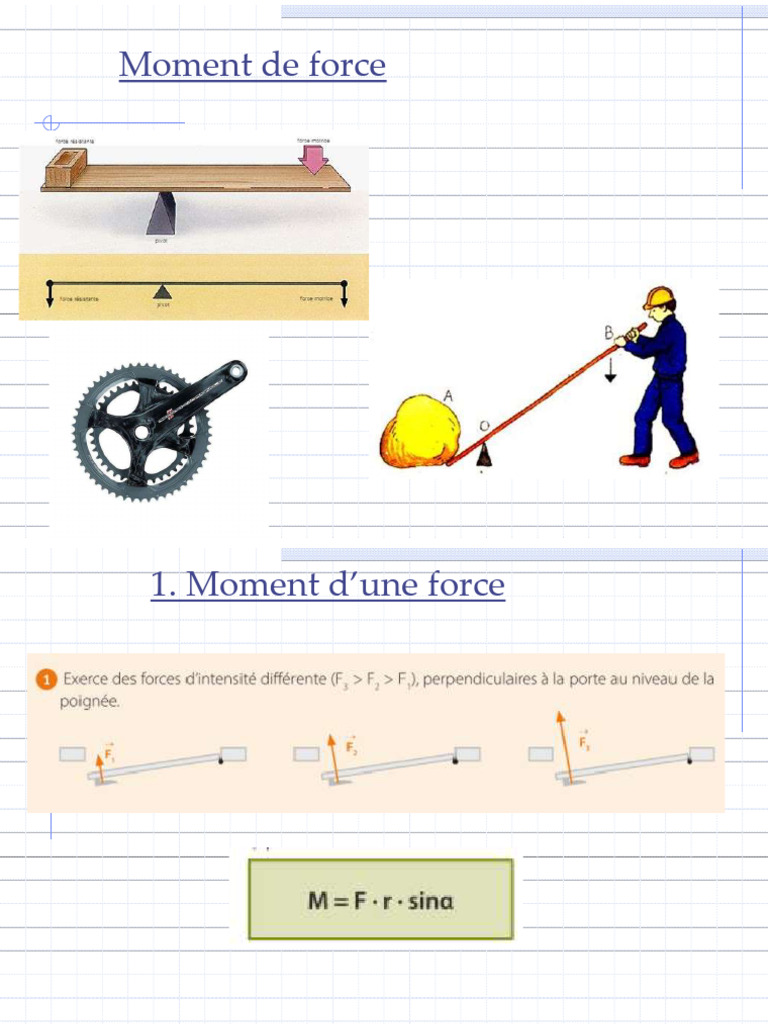 Chapitre2 Sciences3h | PDF | Moment d'une force | Levier (mécanique)