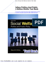 Social Welfare Politics and Public Policy 8th Edition Dinitto Test Bank