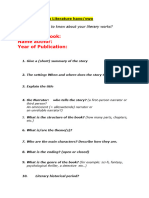 Checklist English Literature (General Questions)