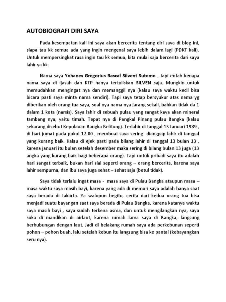 AUTOBIOGRAFI DIRI SAYA