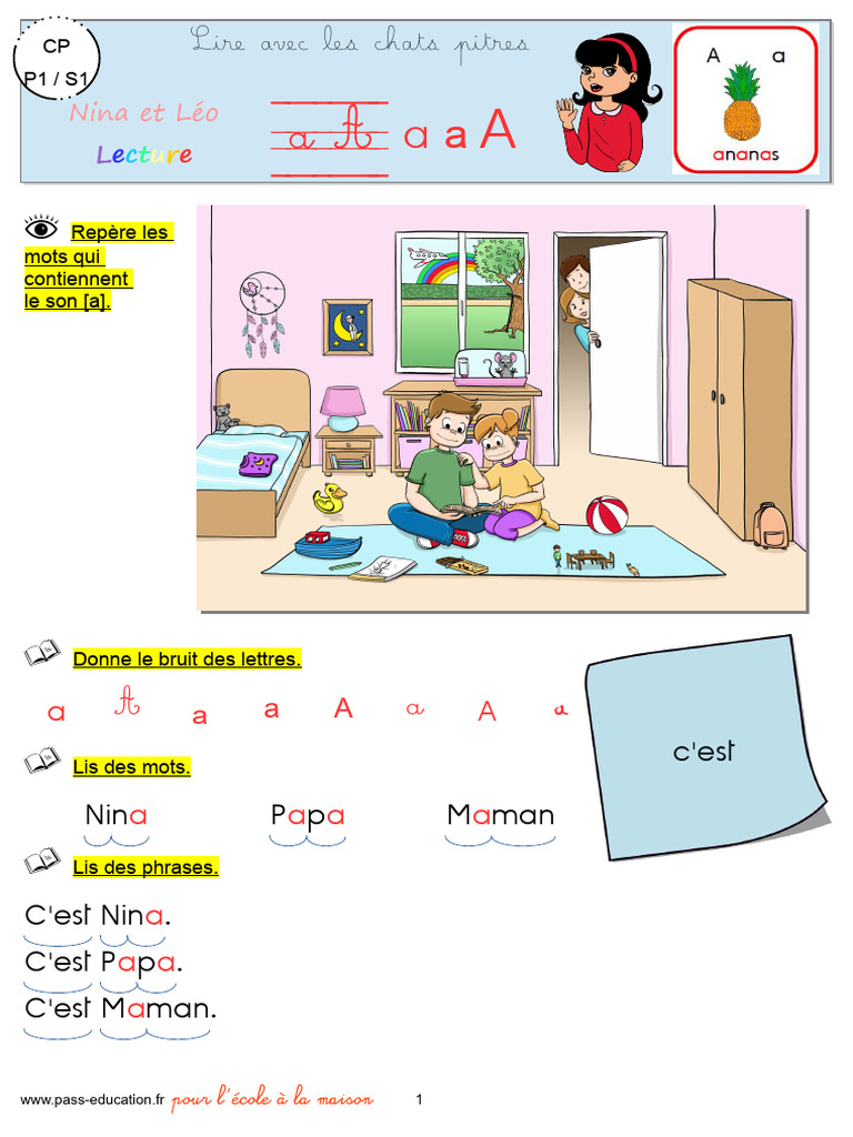 Fiches de lecture CP à imprimer | PDF