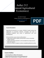 Advanced Agricultural Economics 2022